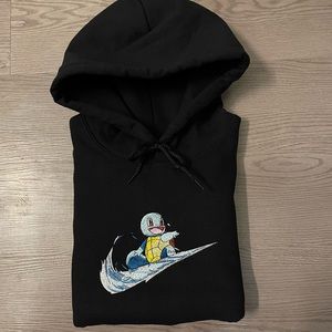 Squirtle Check Black Hoodie Pokémon